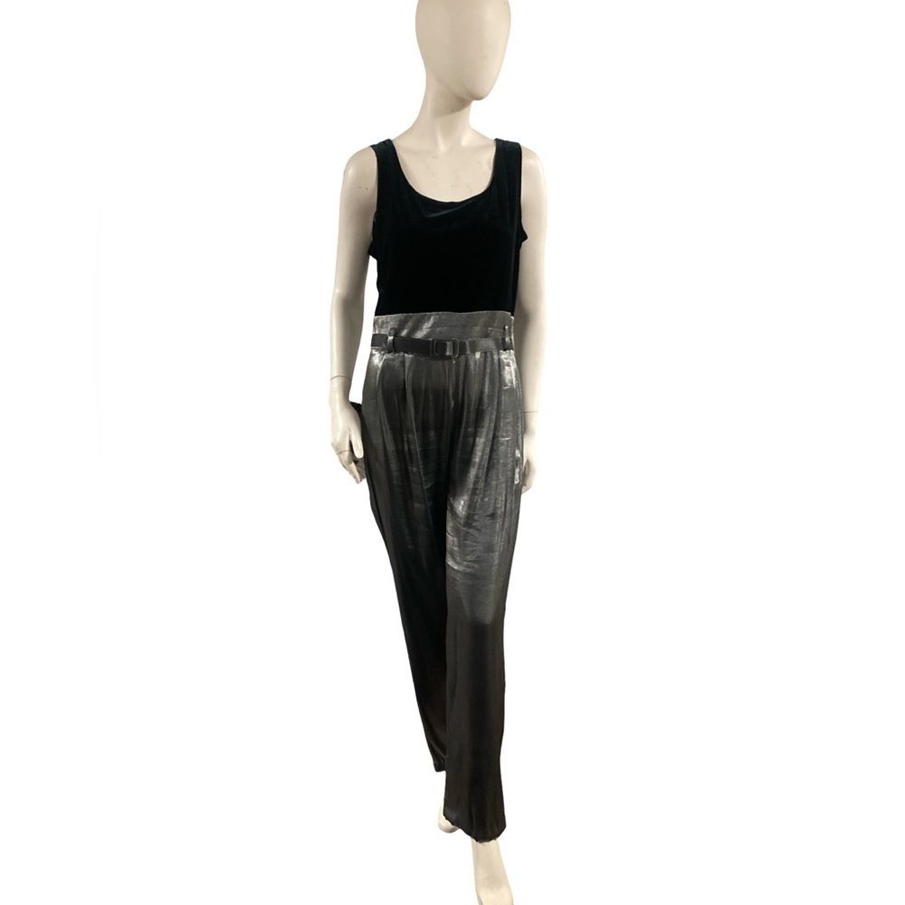 Jessica Howard 90s Black & Silver Jumpsuit